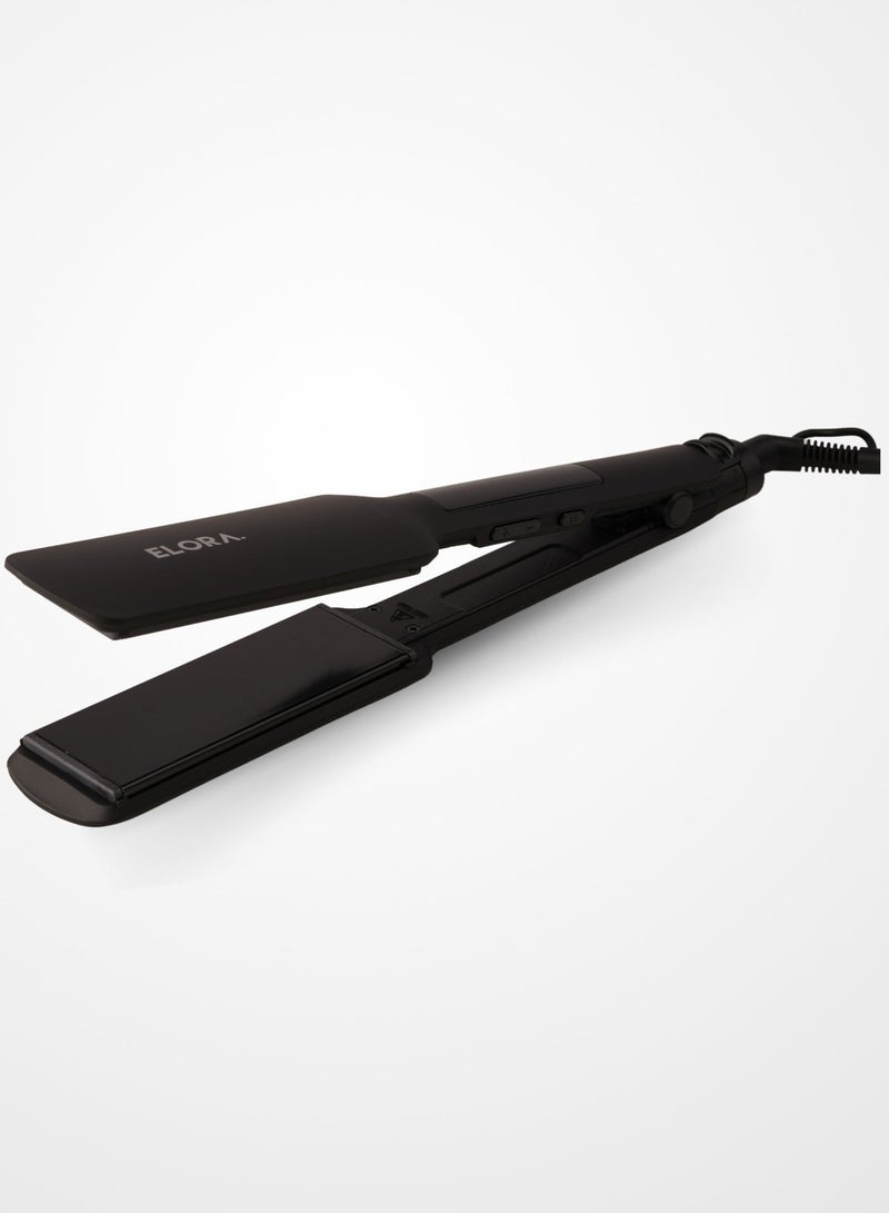ELORA Digital Display Hair Straightener with Ceramic Plates, Adjustable Temperature, 65W – Model ELPC-1812 (Black) - Image 2